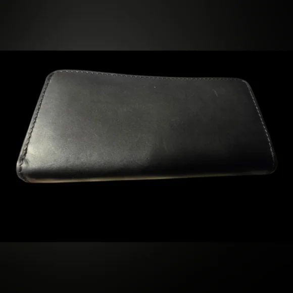 Portland Leather Goods Smooth Black Accordion Wallet - Picture 5 of 8